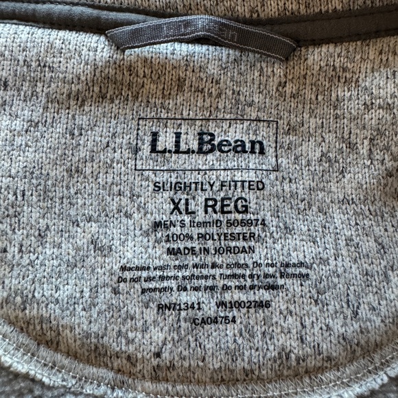 Mens LL Bean XL sweater fleece vest - Picture 4 of 9